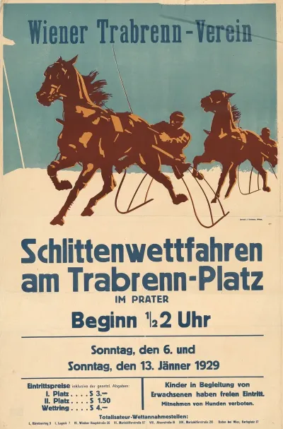 Schlittenwettfahren Am Trabrenn Platz Im Prater 6 Und 13 Janner 1929