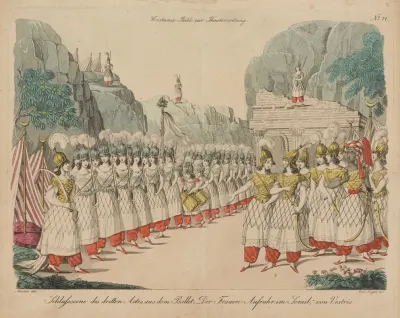 Schlussscene Des Dritten Actes Aus Dem Ballet Der Frauen Aufruhr Im Serail Von Vestris