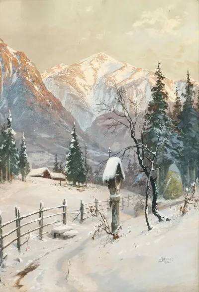 Schneeberg Mountain Seen From Semmering On A Winter Morning