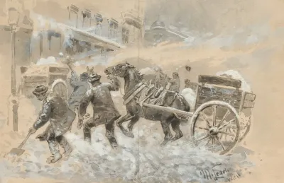 Schneesturm Am 30 Marz1 April 1897 Schneeraumungsarbeiten