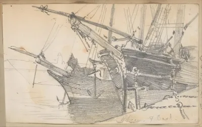 Schooner And Bark In Harbor