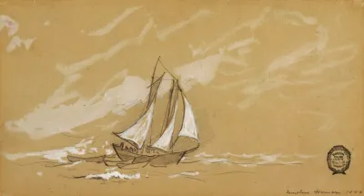 Schooner With Three Dories