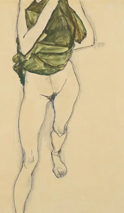 Schreitender Torso In Grunem Hemd Striding Torso In Green Blouse