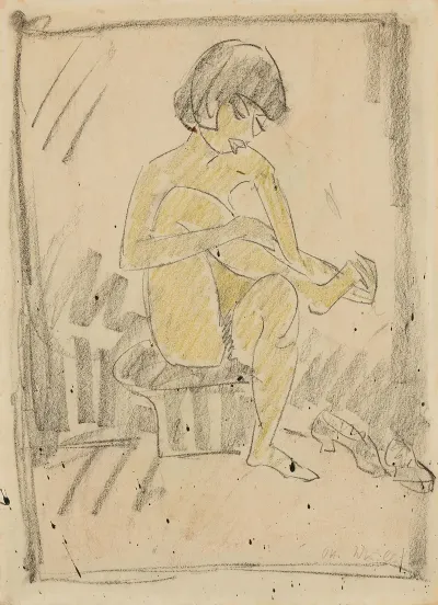 Schuhausziehendes Madchen