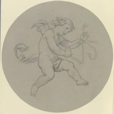 Schwebender Putto Mit Triangel