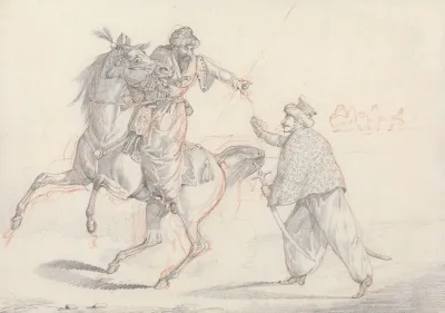 Scraps No 32 Two Mamelukes Talking One Mounted