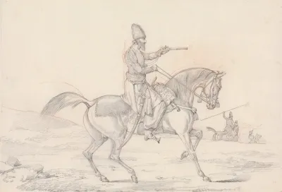 Scraps No 34 Mounted Mameluke Pointing A Pistol