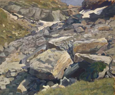 Scree With A Patch Of Snow
