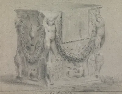 Sculpted Plinth In The Villa Medici