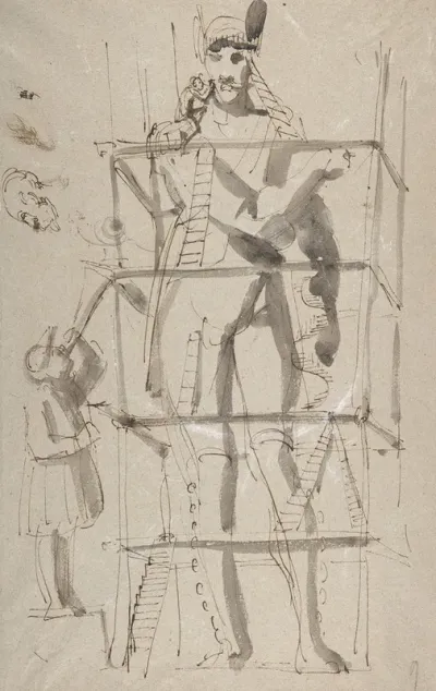 Sculptor At Work On A Colossal Statue