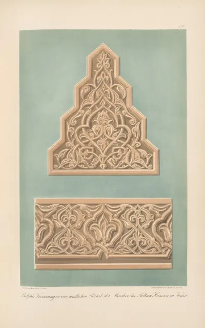 Sculptur Verzierungen Vom Westlichen Portal Der Moschee Des Sultan Hassan Zu Kairo