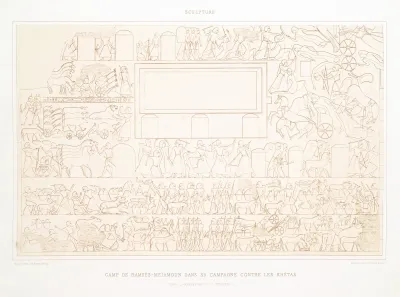 Sculpture Camp De Ramses Meiamoun Dans Sa Campagne Contre Les Khetas Thebes Ramesseum Xixe Dynastie