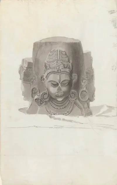 Sculpture Depicting Three Heads