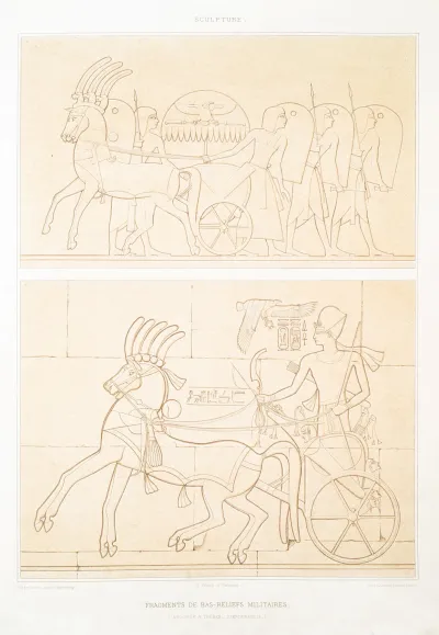 Sculpture Fragments De Bas Reliefs Militaires Abouchek Thebes Xixe Dynastie