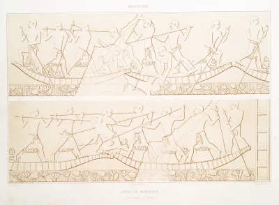 Sculpture Joute De Mariniers Koum El Ahmar Vie Dynastie