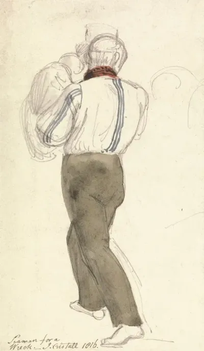 Seaman Holding A Monkey