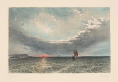 Seascape At Sunset James Holland