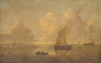 Seascape With A Town In The Background