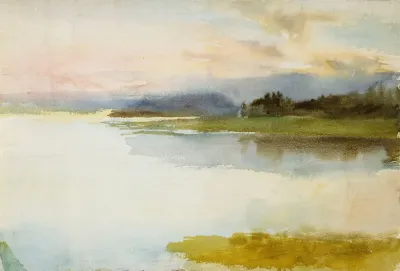 Seashore In The Evening Landscape Evening