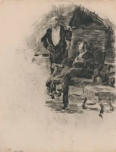 Seated And Standing Gentleman