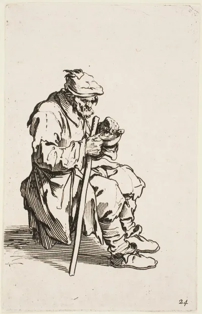 Seated Beggar Eating