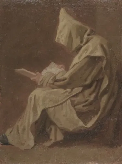 Seated Carthusian Holding An Open Book