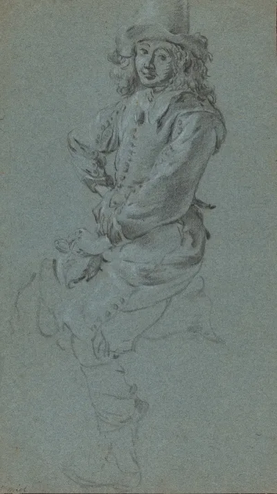 Seated Cavalier With His Arm Akimbo