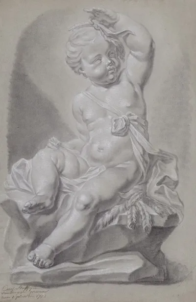 Seated Child With Raised Arm