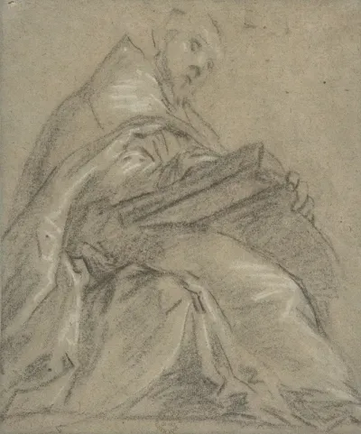 Seated Doctor Of The Church Reading Saint Ambrose Or Saint Gregory