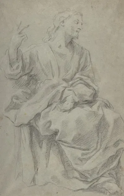 Seated Draped Male Figure