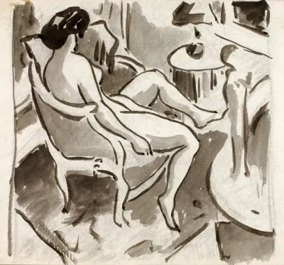 Seated Female Nude Side View