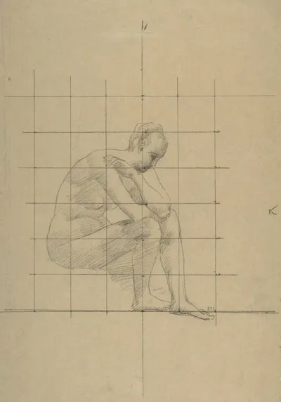 Seated Figure Study For A Vision Of Antiquity
