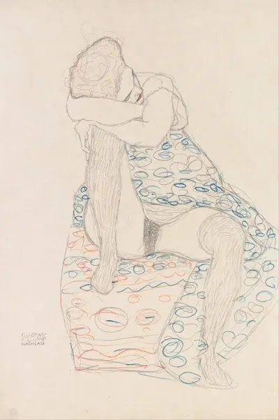 Seated Figure With Gathered Up Skirt