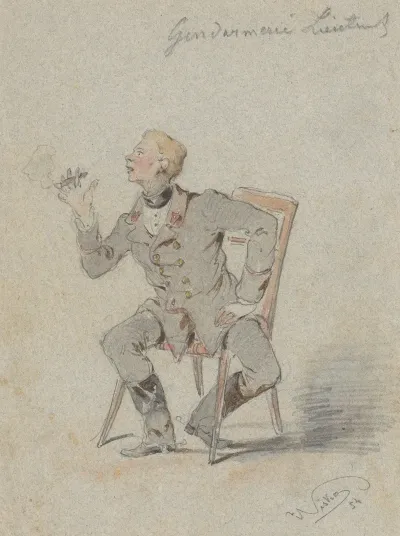 Seated Gendarmerie Lieutenant