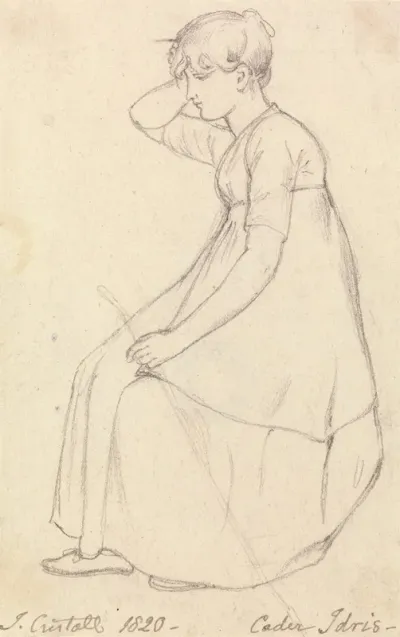 Seated Girl Holding A Stick