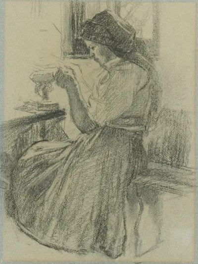 Seated Girl In A Folk Costume