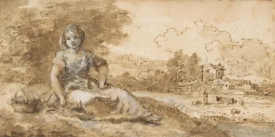 Seated Girl In A Landscape
