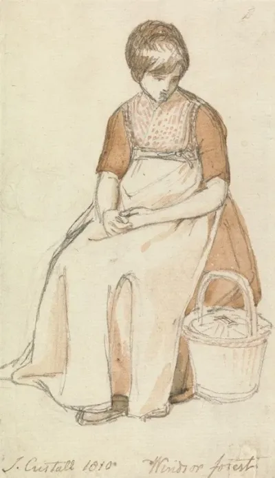 Seated Girl With A Basket