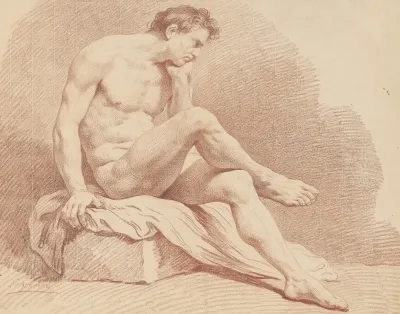 Seated Male Nude 12