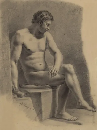 Seated Male Nude 21