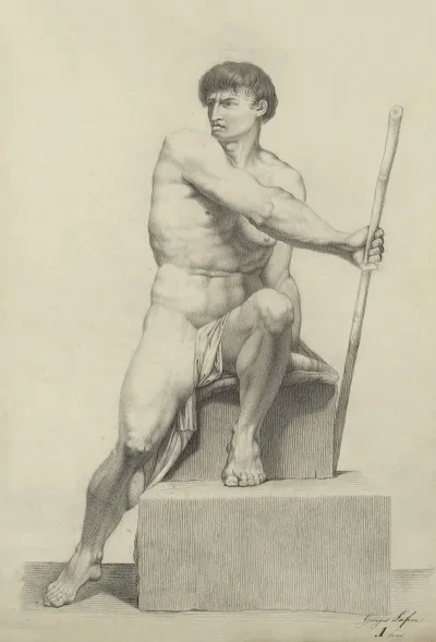 Seated Male Nude 23