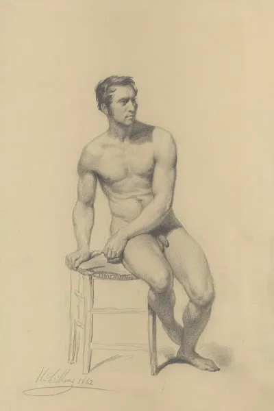 Seated Male Nude 24