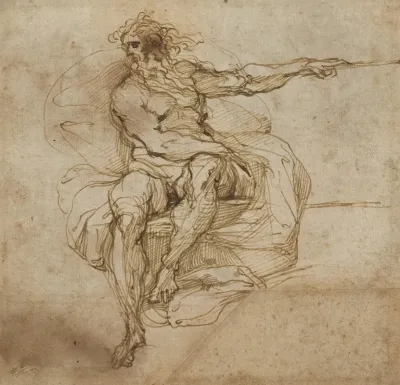 Seated Male Nude Recto