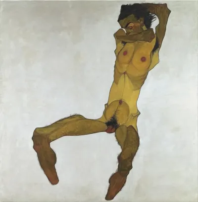 Seated Male Nude Self Portrait