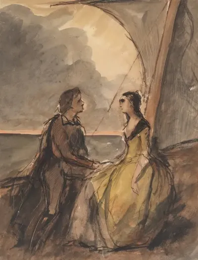 Seated Man And Woman