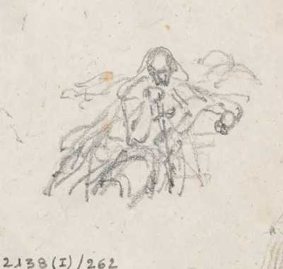 Seated Man Leaning On A Sword