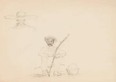 Seated Man With Stick 2