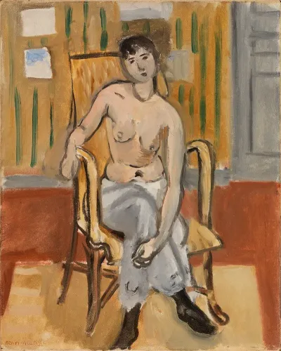 Seated Nude In A Tan Room