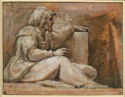 Seated Prophet With Book Facing Right