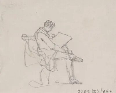 Seated Reading Man